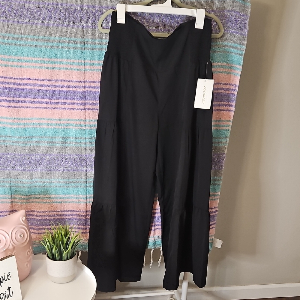 Women's Xl Black Palazzo Pants Cocobleu.